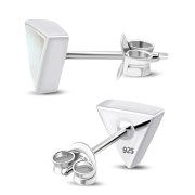 Mother of Pearl Triangle Silver Earrings - e348